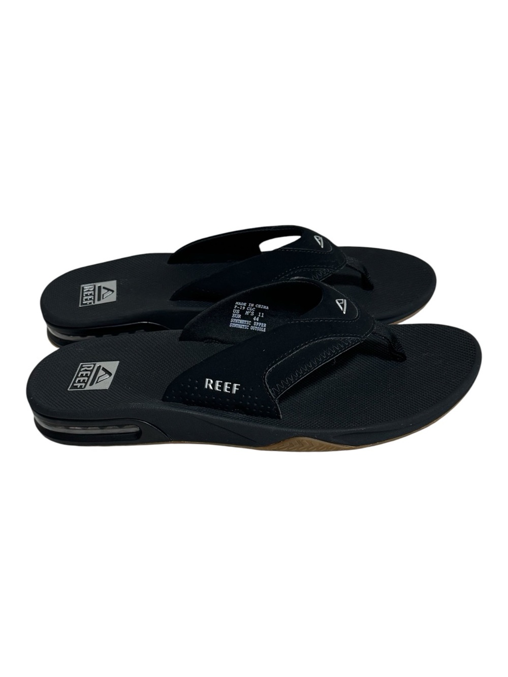 Reef Men's Fanning Flip Flops Sandals with Bottle Opener Black Size 11